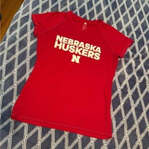 adidas Women's Red Nebraska Huskers Tee